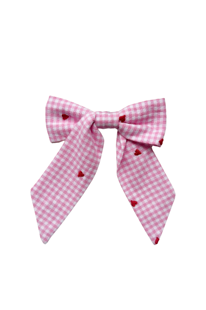 Pink Plaid Dog Bow Tie