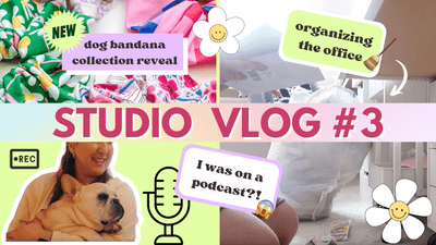 STUDIO VLOG #3 | ⭐New Product: Bandanas & Scrunchies | Organizing my Office