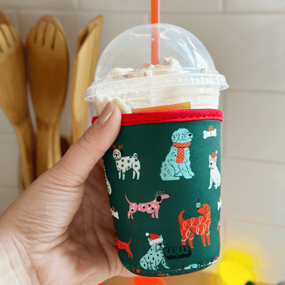 Holiday Dogs Reusable Drink Sleeve