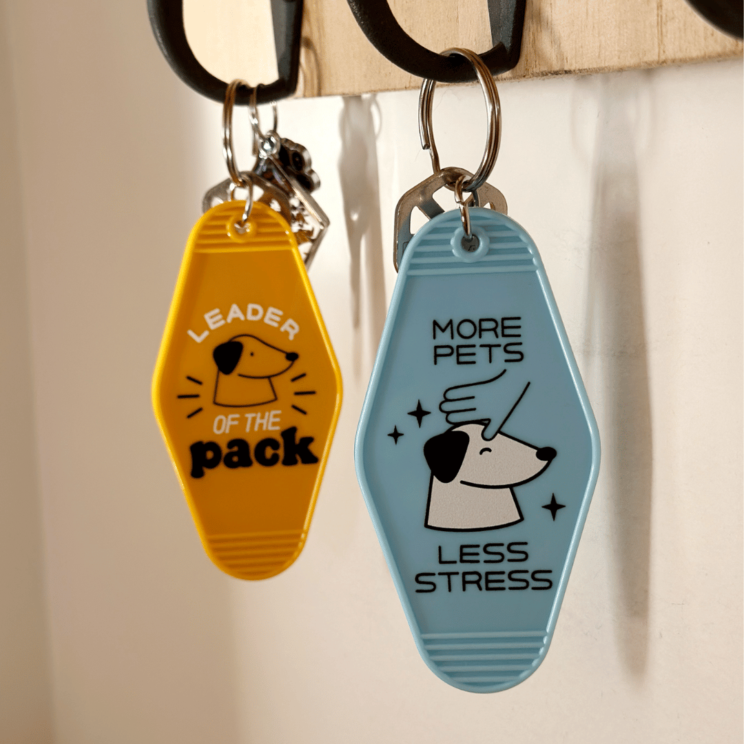 More Pets, Less Stress Keychain