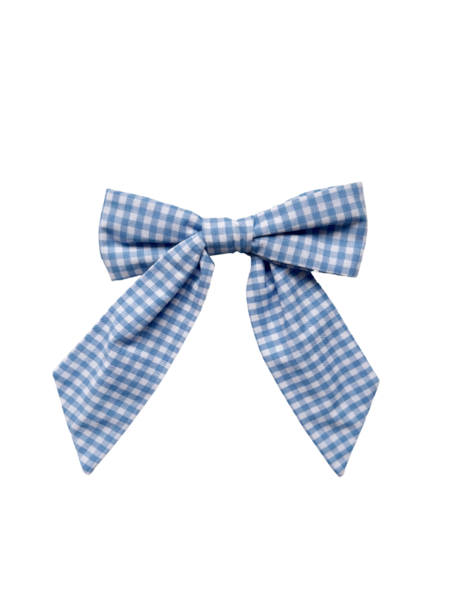 Blue Plaid Dog Bow Tie