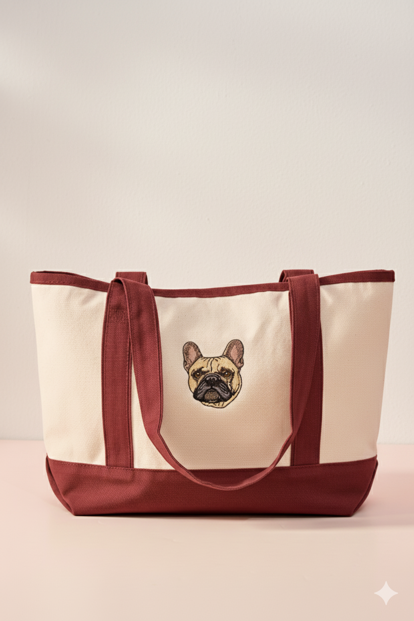 Pet Portrait Canvas Tote