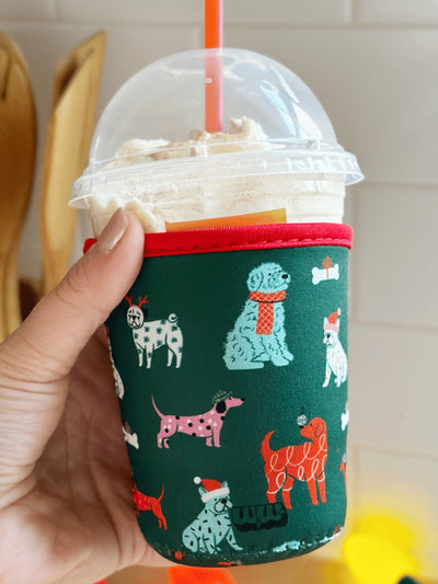 Holiday Dogs Reusable Drink Sleeve