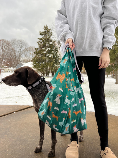 Holiday Dogs Reusable Tote Bag